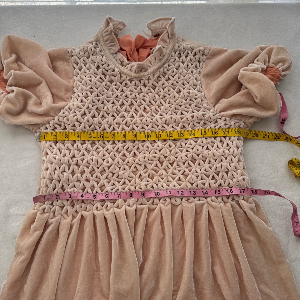 Free People Gum Drop Mini Dress Champagne Toast Baby Pink Large Open Back - Picture 6 of 8